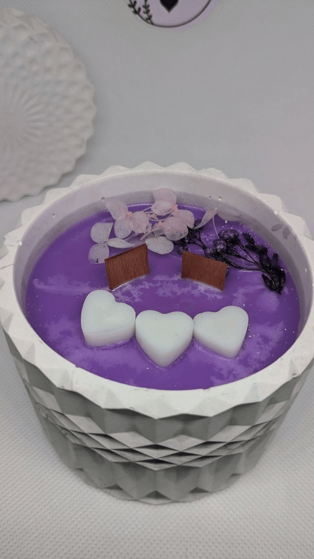  Bougie pot strié rond